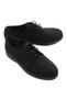 Black Nubuck Textured Simple Design Lace-Up Comfortable Fit Daily Casual Shoes