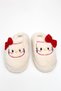 Ecru Soft Textured Flexible Non-Slip Sole Hello Kitty Figured Detailed House Slippers - 3