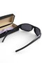 Black Bone Frame Futuristic Model Oval Glass Protective Sunglasses with Glass Detail - 2