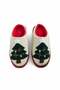 Beige Soft Textured, Lightweight, Flexible Pine Wood Figured House Slippers with Embroidery Detail