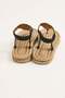 Black Straw Sole Flexible Structure Elastic Back Ankle Strap Flip-Flop Casual Sandals - 3