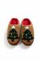 Brown Soft Textured Lightweight Pine Wood Figured Casual Home Slippers with Embroidery Detail