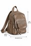 Women's 3-Compartment Mink Soft Leather Covered Backpack with Tassel and Column Strap with Leather Detail - 5