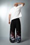 Shadow Lake Embroidered Summer Baggy Black Men's Sweatpants - 4