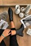 Light Comfortable Winter Black Skin Leather Short Pointed Toe Daily Women's Boots Zippered Qadın Qara Boots
