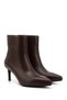Women's Brown Platinum Zippered Thin Heeled Genuine Leather Boots - 4