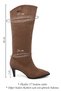 Women's Brown Suede Pointed Toe Thin Heeled Boots - 3