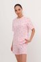 Heart Patterned Shorts Pajama Set Ş119 - 3
