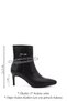 Women's Black Platinum Zippered Thin Heeled Genuine Leather Boots - 3