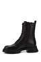 Women/Girls Black Zippered Thick Sole Genuine Leather Boots - 5