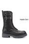 Women's Gray Zippered Genuine Leather Boots