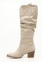Mink Suede Pointed Toe Heeled Bellows Western Cowboy Daily Women's Boots 32241 - 3