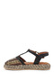 Women's Black Straw Braided Sandals - 5