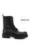 Women's Black Zippered Genuine Leather Boots