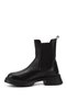 Women's Black Thick Sole Genuine Leather Chelsea Boots - 6