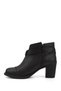Women's Black Zippered Thick Heeled Boots - 6