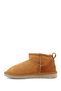 Women's Tan Suede Mini Genuine Leather Shearling Boots - 6