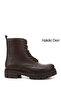 Women's Brown Antique Zippered Genuine Leather Boots