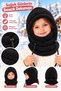Kids-Wig Children's Hooded Plush Beanie Scarf Fleece Welsoft Neck Warmer Shawl Windproof Hat