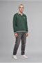 Relaxed Fit Resort Collar Embroidered Striped Knit Sweater H7671Ax26Au