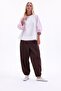 100% Cotton Balloon Fit Double Pocket Regular Waist Standard Length Elastic Cuff Poplin Trousers I3735Ax26Hs - 2