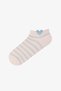 3 Pairs of Cotton Heart Patterned Striped Booties Socks - 3