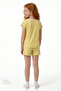 Girl's Pastel Yellow Sardines Cat Short Sleeve 2-Piece Pajama Set - 5