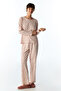 Light Pink Petal Floral Long Sleeve Pants Pajama Set - 2