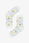 2 Pairs of Nose Stitch-Free Cotton Colorful Lemon Patterned Ruffle Socks - 2