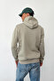 Men's Hooded Printed Kangaroo Pocket Sweatshirt Stone - 25K 5281 - 5