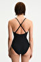 Black Aspen Textured V-Neck Swimsuit - 2