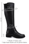Women/Girls Black Zippered Rubber Sole Genuine Leather Boots - 2