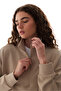 Beige Silky Touch Half-Zip Sweatshirt - 3