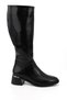 Women's Black Zippered Thick Heeled Boots