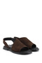Women's Brown Suede Genuine Leather Sandals - 3