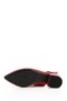 Red Antique Genuine Leather Pointed Toe Short Thick Heeled Women's Summer Shoes 24173 - 6