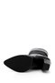 Women's Black Pointed Toe Gusseted Thick Heeled Genuine Leather Boots - 6