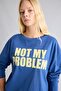 100% Cotton Oversize Crew Neck Printed Long Sleeve T-Shirt I9583Ax26Au - 3