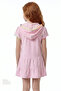 Girl's Pink Sweet Pompom Short Sleeve Towel Kaftan - 2