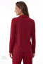 Burgundy Wool Ribbed Long Sleeve Shirt Pants Pajama Set - 6