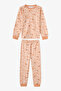 Girls Cute Leopard Cotton Long Sleeve 2 Piece Pajama Set - 2