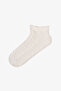 Coffee Beige Jacquard Ruffled Cotton 5 Pairs of Booties Socks - 2