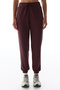 Brown High-Waisted Elastic Cuffed Sweatpants - 2