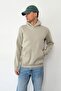 Men's Hooded Printed Kangaroo Pocket Sweatshirt Stone - 25K 5281 - 4