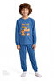 Boy's Blue Sleepy Club Cotton Long Sleeve 2-Piece Pajama Set