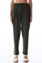 Khaki Pleated High Waist Parachute Pants - 3