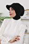 Winter Hijab Cap with Removable Visor, Black, B-82O - 5