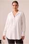 Double Button Plus Size Shirt White