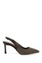 Women's Brown Stiletto Heel U Open Back Shoes