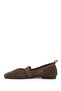 Women's Brown Knitwear Blunt Toe Mary Jane Ballerinas - 5